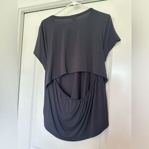 Athleta Back Cutout Short Sleeve T-shirt - Black